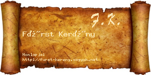 Fürst Kerény névjegykártya